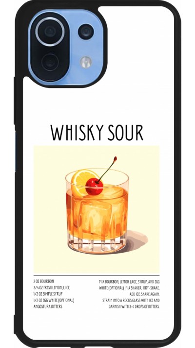 Coque Xiaomi Mi 11 Lite 5G - Silicone rigide noir Cocktail recette Whisky Sour
