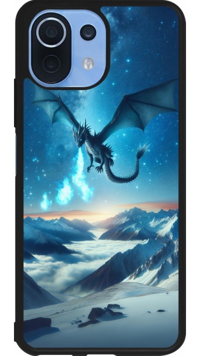 Coque Xiaomi Mi 11 Lite 5G - Silicone rigide noir Dragon nocturne montagne