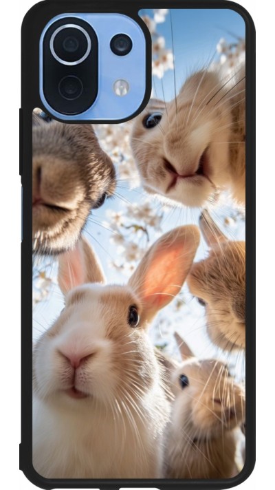 Coque Xiaomi Mi 11 Lite 5G - Silicone rigide noir Easter 2026 Rabbits