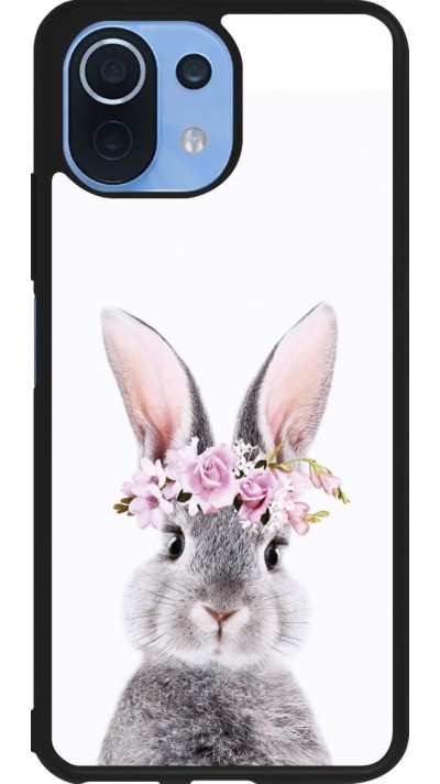 Coque Xiaomi Mi 11 Lite 5G - Silicone rigide noir Easter 2023 flower bunny