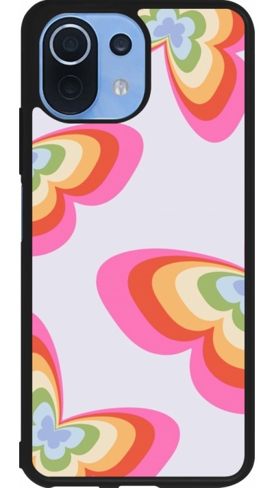 Coque Xiaomi Mi 11 Lite 5G - Silicone rigide noir Easter 2024 rainbow butterflies