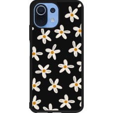 Xiaomi Mi 11 Lite 5G Case Hülle - Silikon schwarz Easter 2024 white on black flower