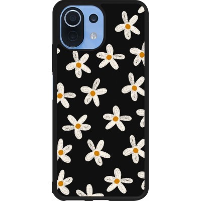 Xiaomi Mi 11 Lite 5G Case Hülle - Silikon schwarz Easter 2024 white on black flower