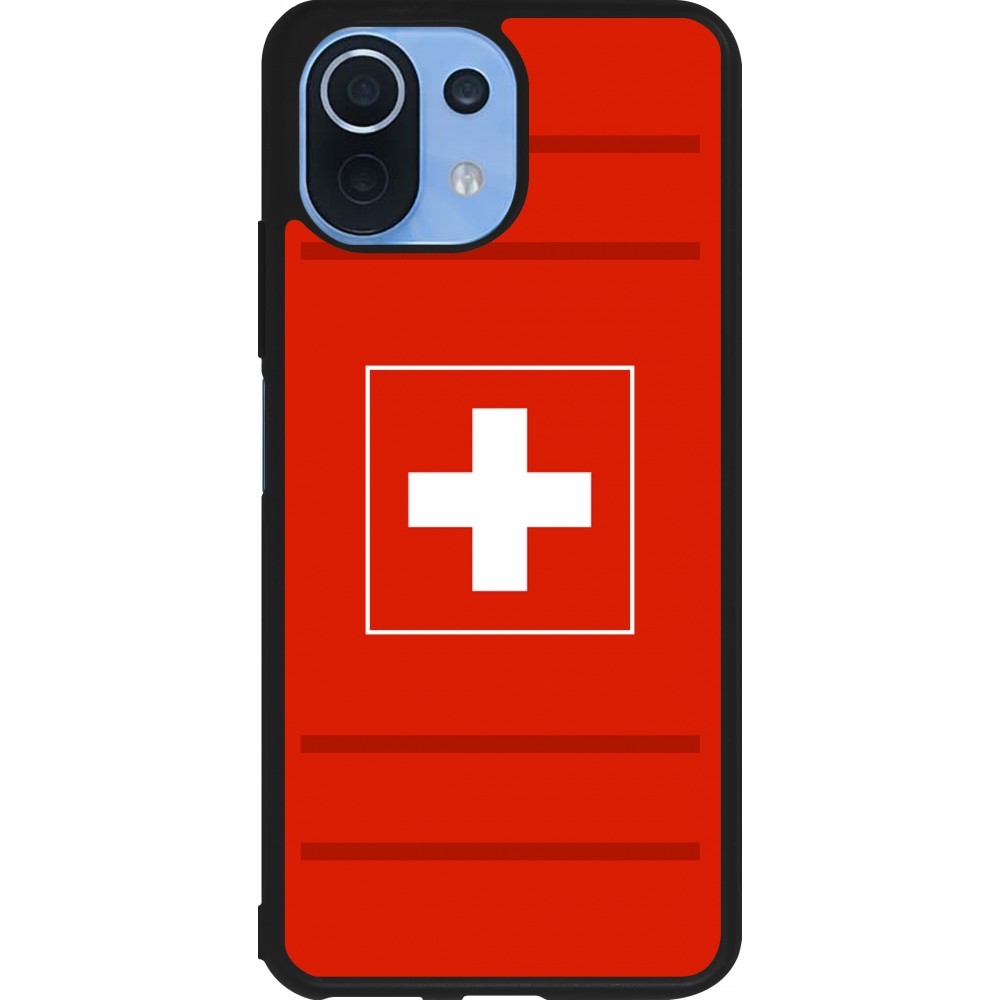 Coque Xiaomi Mi 11 Lite 5G - Silicone rigide noir Euro 2020 Switzerland