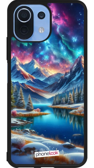 Coque Xiaomi Mi 11 Lite 5G - Silicone rigide noir Fantasy Mountain Lake Sky Stars
