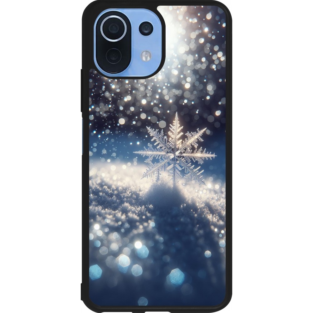 Xiaomi Mi 11 Lite 5G Case Hülle - Silikon schwarz Schneeflocke Solar Glanz