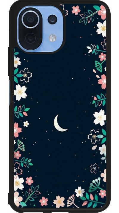 Coque Xiaomi Mi 11 Lite 5G - Silicone rigide noir Flowers space