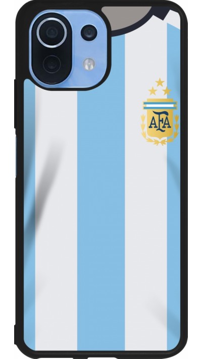 Xiaomi Mi 11 Lite 5G Case Hülle - Silikon schwarz Argentinien 2022 personalisierbares Fussballtrikot