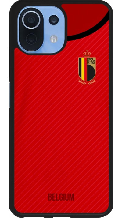 Coque Xiaomi Mi 11 Lite 5G - Silicone rigide noir Maillot de football Belgique 2022 personnalisable