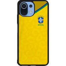Coque Xiaomi Mi 11 Lite 5G - Silicone rigide noir Maillot de football Brésil 2022 personnalisable