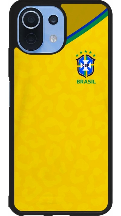 Xiaomi Mi 11 Lite 5G Case Hülle - Silikon schwarz Brasilien 2022 personalisierbares Fußballtrikot