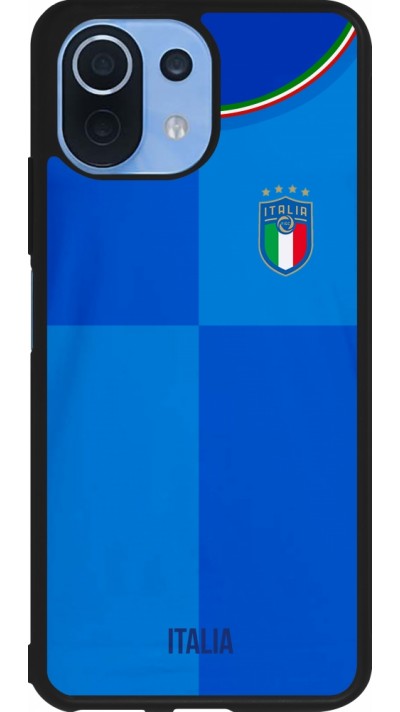 Coque Xiaomi Mi 11 Lite 5G - Silicone rigide noir Maillot de football Italie 2022 personnalisable