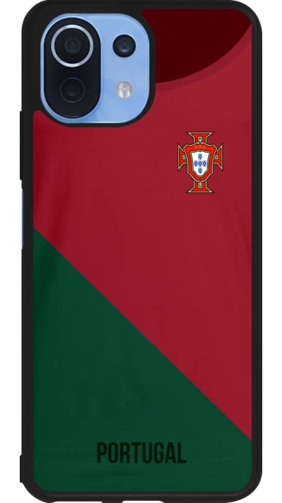 Coque Xiaomi Mi 11 Lite 5G - Silicone rigide noir Maillot de football Portugal 2022