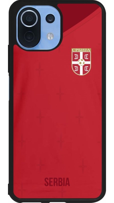 Xiaomi Mi 11 Lite 5G Case Hülle - Silikon schwarz Serbien 2022 personalisierbares Fussballtrikot