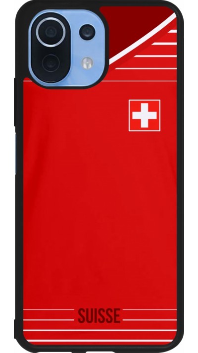 Coque Xiaomi Mi 11 Lite 5G - Silicone rigide noir Football shirt Switzerland 2022