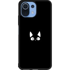 Coque Xiaomi Mi 11 Lite 5G - Silicone rigide noir Funny cat on black