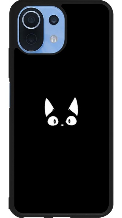 Xiaomi Mi 11 Lite 5G Case Hülle - Silikon schwarz Funny cat on black