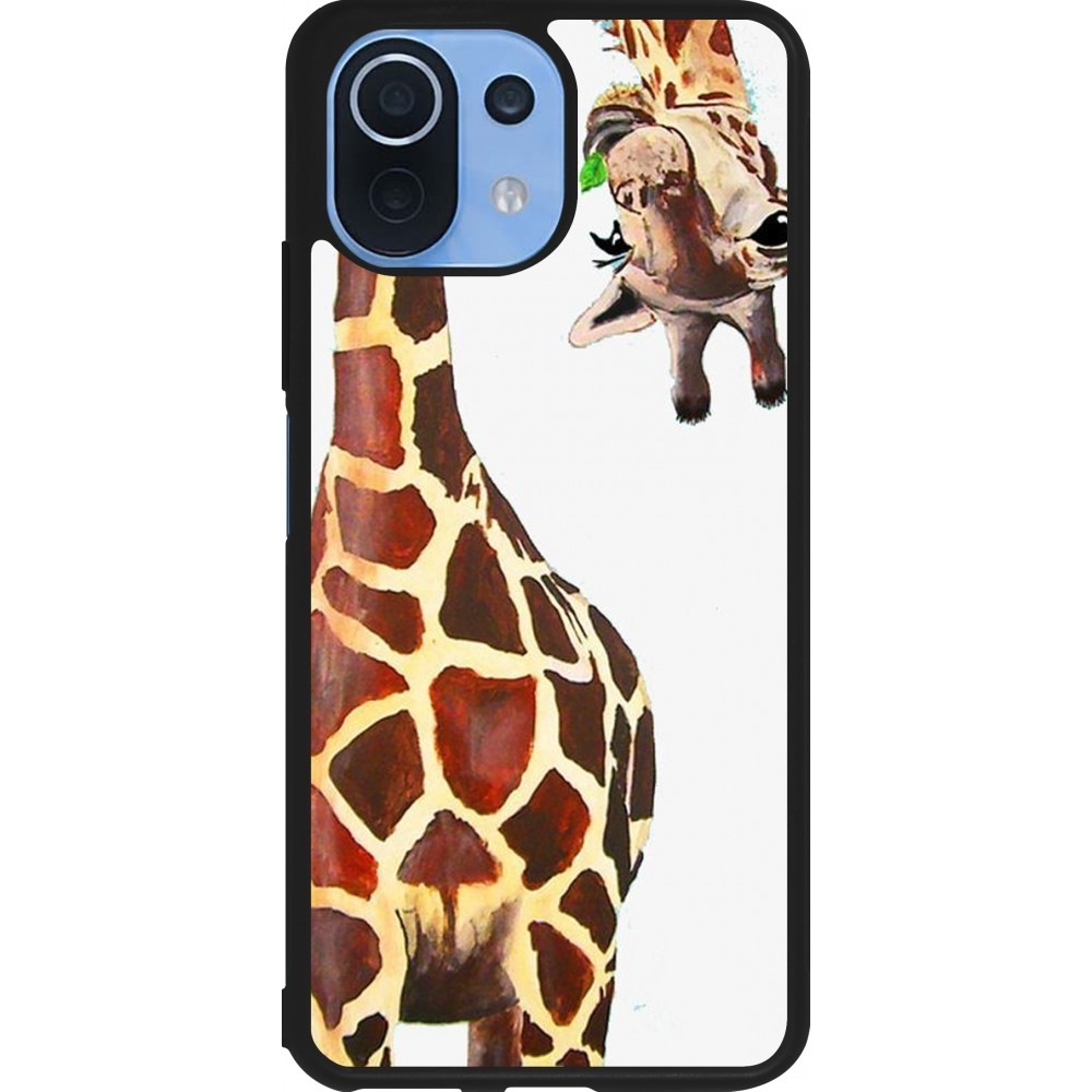 Coque Xiaomi Mi 11 Lite 5G - Silicone rigide noir Giraffe Fit