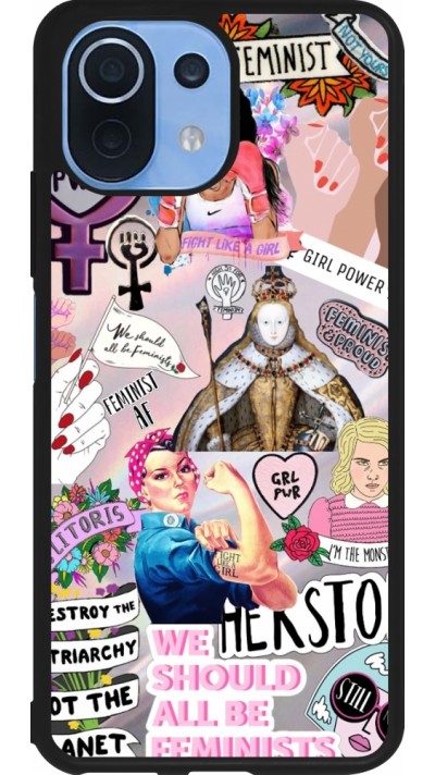 Xiaomi Mi 11 Lite 5G Case Hülle - Silikon schwarz Girl Power Collage