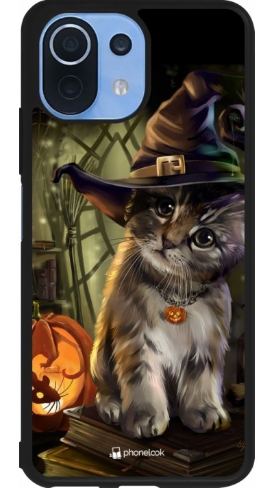 Coque Xiaomi Mi 11 Lite 5G - Silicone rigide noir Halloween 21 Witch cat