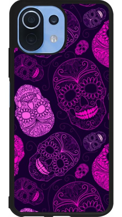 Xiaomi Mi 11 Lite 5G Case Hülle - Silikon schwarz Halloween 2023 pink skulls