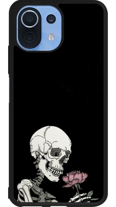 Coque Xiaomi Mi 11 Lite 5G - Silicone rigide noir Halloween 2023 rose and skeleton