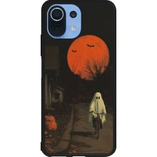 Coque Xiaomi Mi 11 Lite 5G - Silicone rigide noir Halloween 2025 Ghost on a bicycle