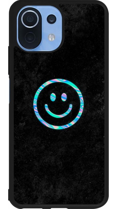 Coque Xiaomi Mi 11 Lite 5G - Silicone rigide noir Happy smiely irisé