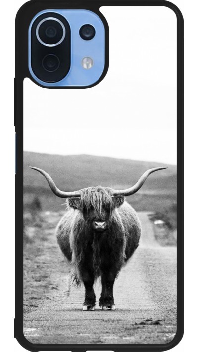 Coque Xiaomi Mi 11 Lite 5G - Silicone rigide noir Highland cattle