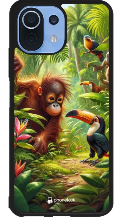 Coque Xiaomi Mi 11 Lite 5G - Silicone rigide noir Jungle Tropicale Tayrona