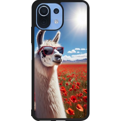 Xiaomi Mi 11 Lite 5G Case Hülle - Silikon schwarz Lama Chic in Mohnblume