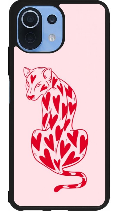 Xiaomi Mi 11 Lite 5G Case Hülle - Silikon schwarz Leopard with hearts 2026