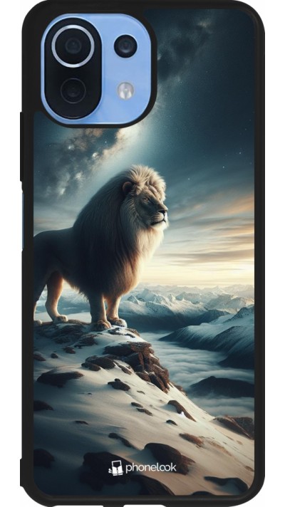 Coque Xiaomi Mi 11 Lite 5G - Silicone rigide noir Le lion blanc