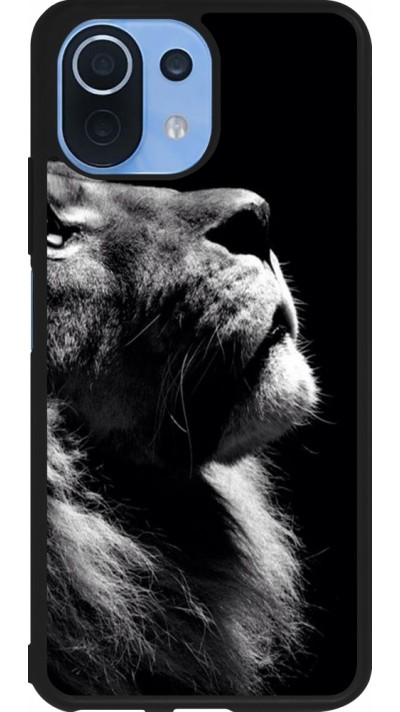 Xiaomi Mi 11 Lite 5G Case Hülle - Silikon schwarz Lion looking up