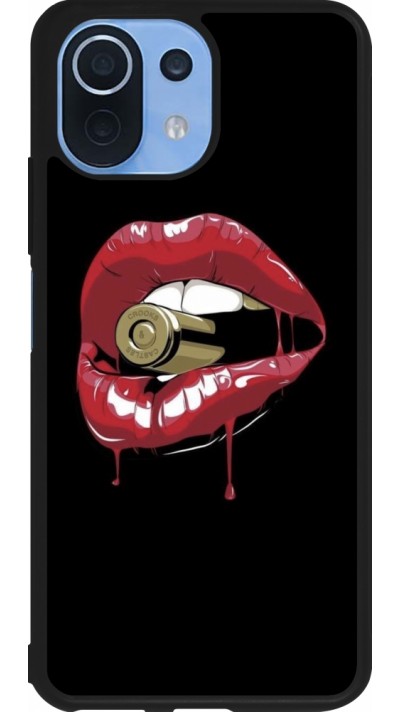 Coque Xiaomi Mi 11 Lite 5G - Silicone rigide noir Lips bullet