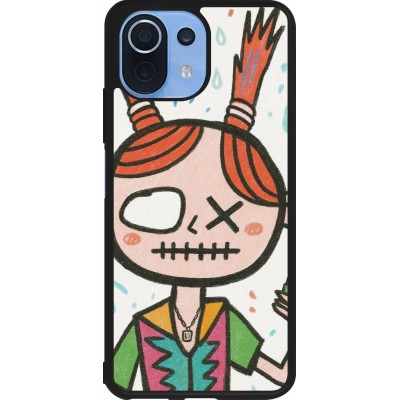 Xiaomi Mi 11 Lite 5G Case Hülle - Silikon schwarz Little Girl Sketch
