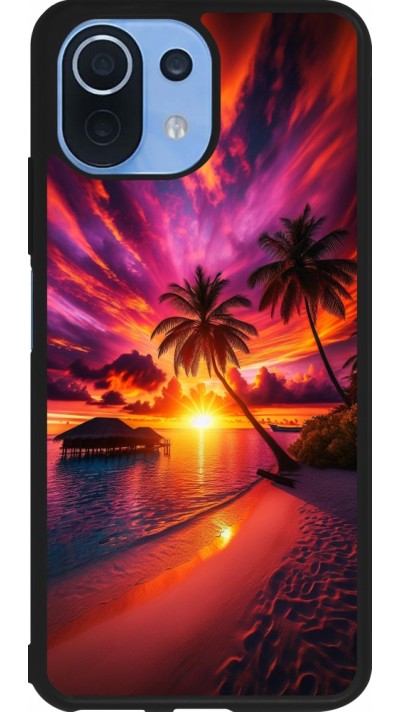 Coque Xiaomi Mi 11 Lite 5G - Silicone rigide noir Maldives Dusk Bliss
