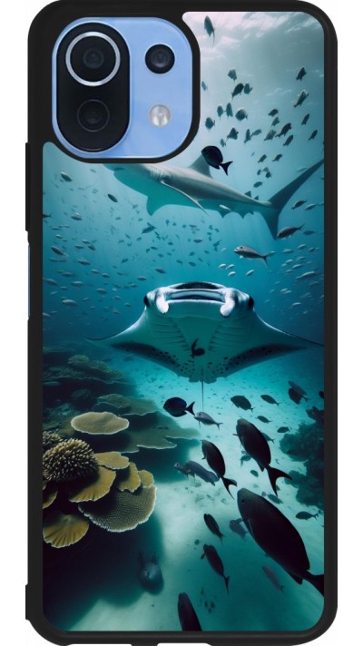 Xiaomi Mi 11 Lite 5G Case Hülle - Silikon schwarz Manta Lagune Reinigung