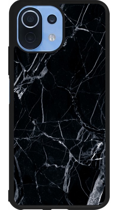 Coque Xiaomi Mi 11 Lite 5G - Silicone rigide noir Marble Black 01