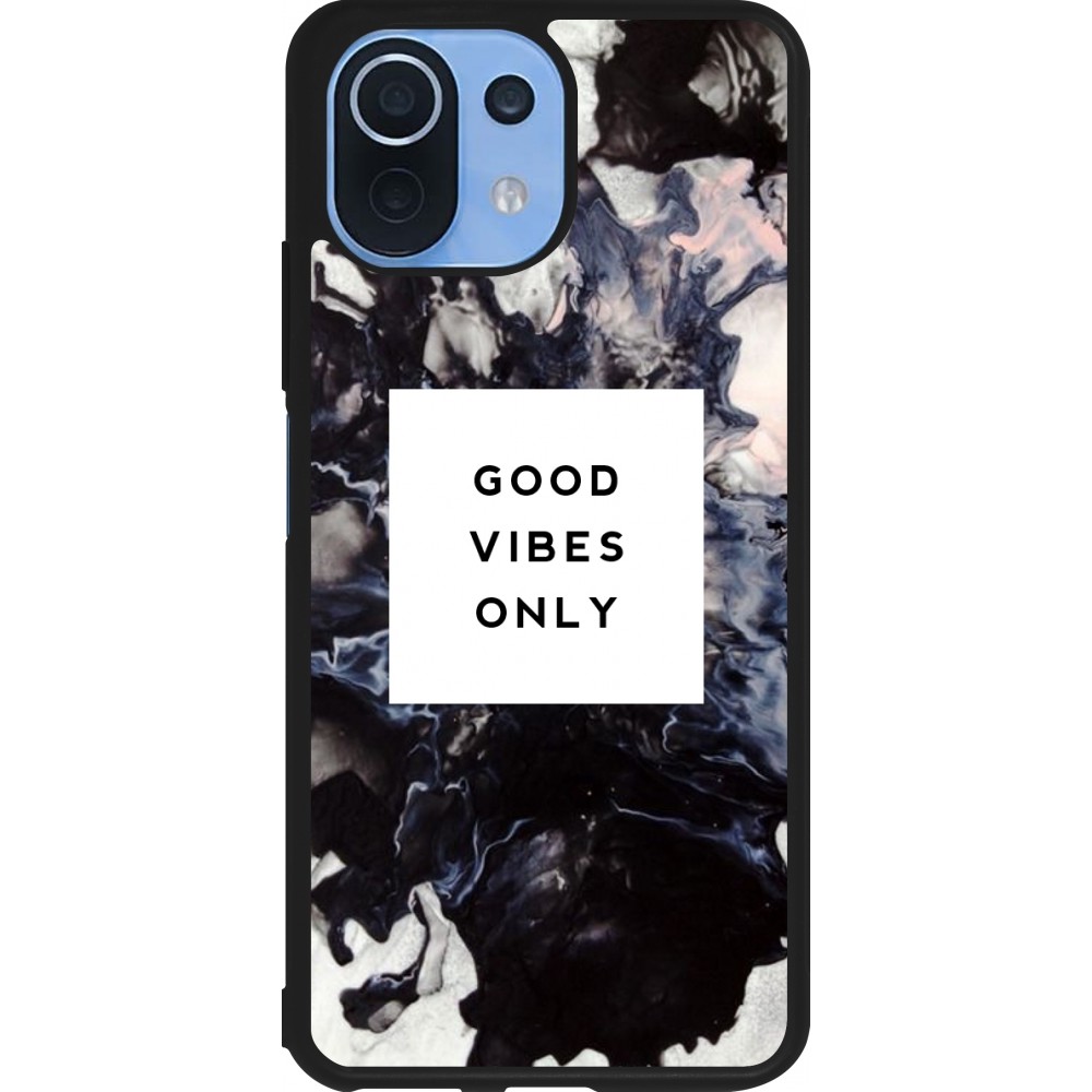 Xiaomi Mi 11 Lite 5G Case Hülle - Silikon schwarz Marble Good Vibes Only
