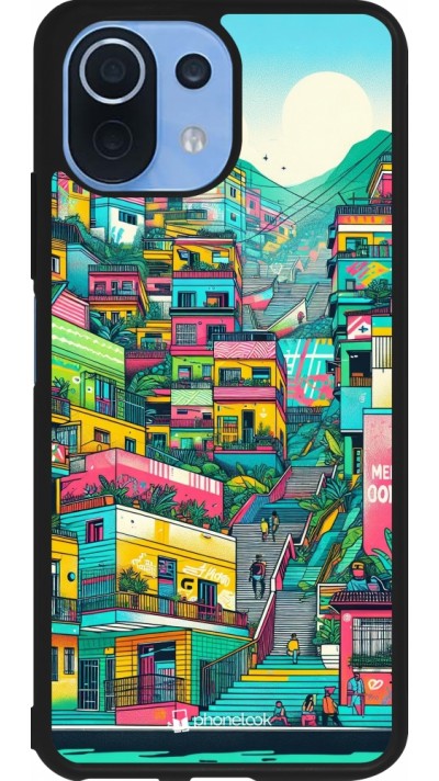 Coque Xiaomi Mi 11 Lite 5G - Silicone rigide noir Medellin Comuna 13 Art