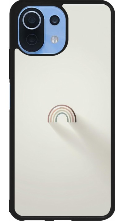 Xiaomi Mi 11 Lite 5G Case Hülle - Silikon schwarz Mini Regenbogen Minimal