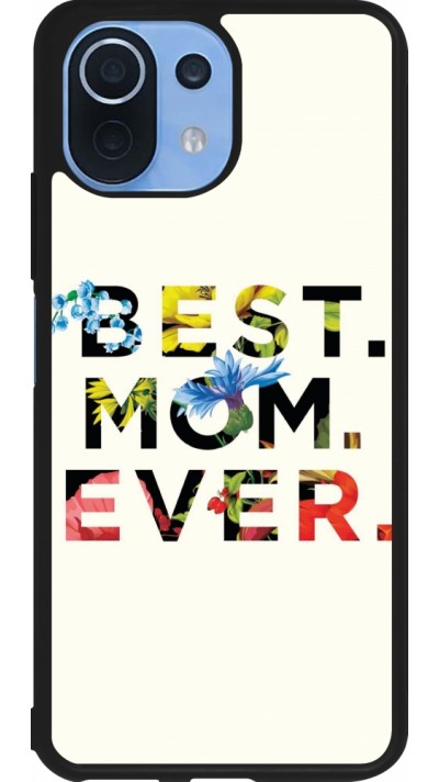 Xiaomi Mi 11 Lite 5G Case Hülle - Silikon schwarz Mom 2023 best Mom ever flowers