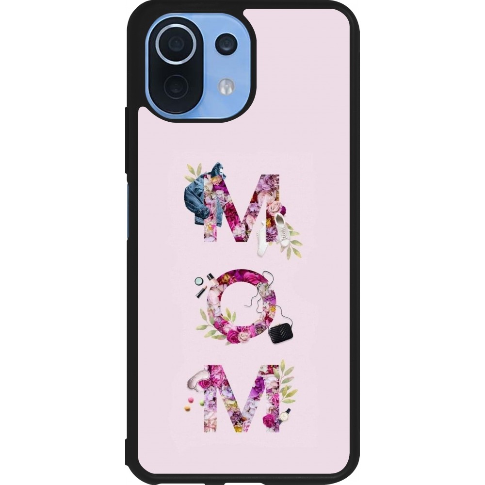 Coque Xiaomi Mi 11 Lite 5G - Silicone rigide noir Mom 2024 girly mom