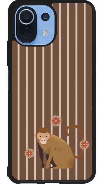 Coque Xiaomi Mi 11 Lite 5G - Silicone rigide noir Monkey with stripes