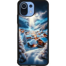 Coque Xiaomi Mi 11 Lite 5G - Silicone rigide noir Mont Neige Lumière