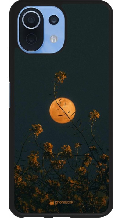 Coque Xiaomi Mi 11 Lite 5G - Silicone rigide noir Moon Flowers