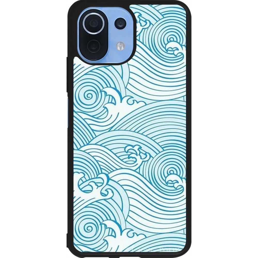 Coque Xiaomi Mi 11 Lite 5G - Silicone rigide noir Ocean Waves