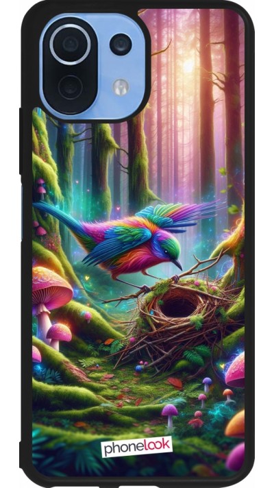 Coque Xiaomi Mi 11 Lite 5G - Silicone rigide noir Oiseau Nid Forêt