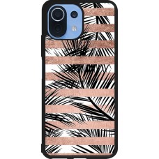 Coque Xiaomi Mi 11 Lite 5G - Silicone rigide noir Palm trees gold stripes